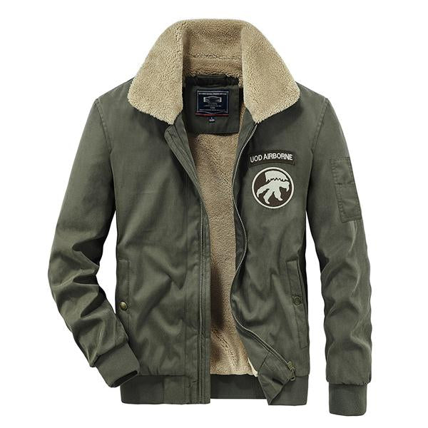 Mens Vintage Fleece Thermal Jacket 64874458X Army Green / M Coats & Jackets
