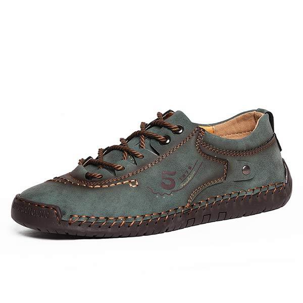Mens Casual Leather Shoes 37969496 Green / 6 Shoes