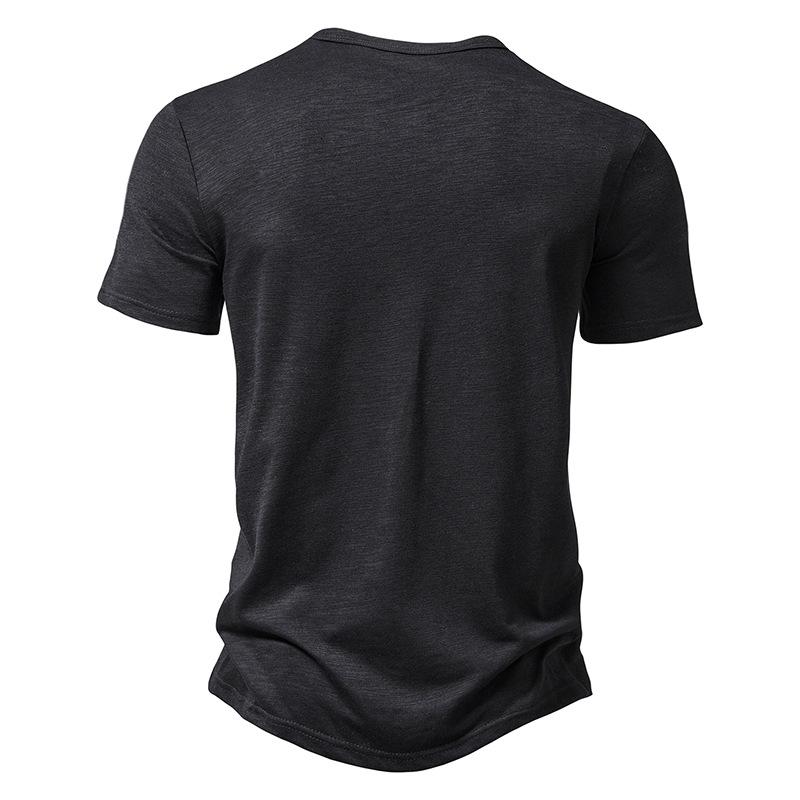 Men's Slub Cotton Henley T-Shirt 40920170X