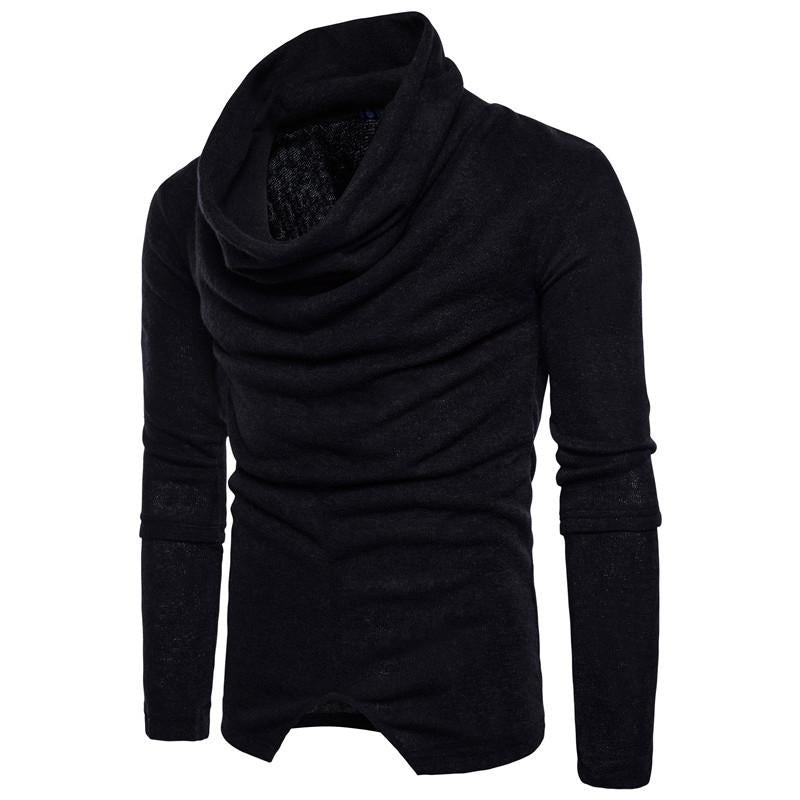 Men's Solid Color Swing Neck Long Sleeve Knitwear 91911778Y