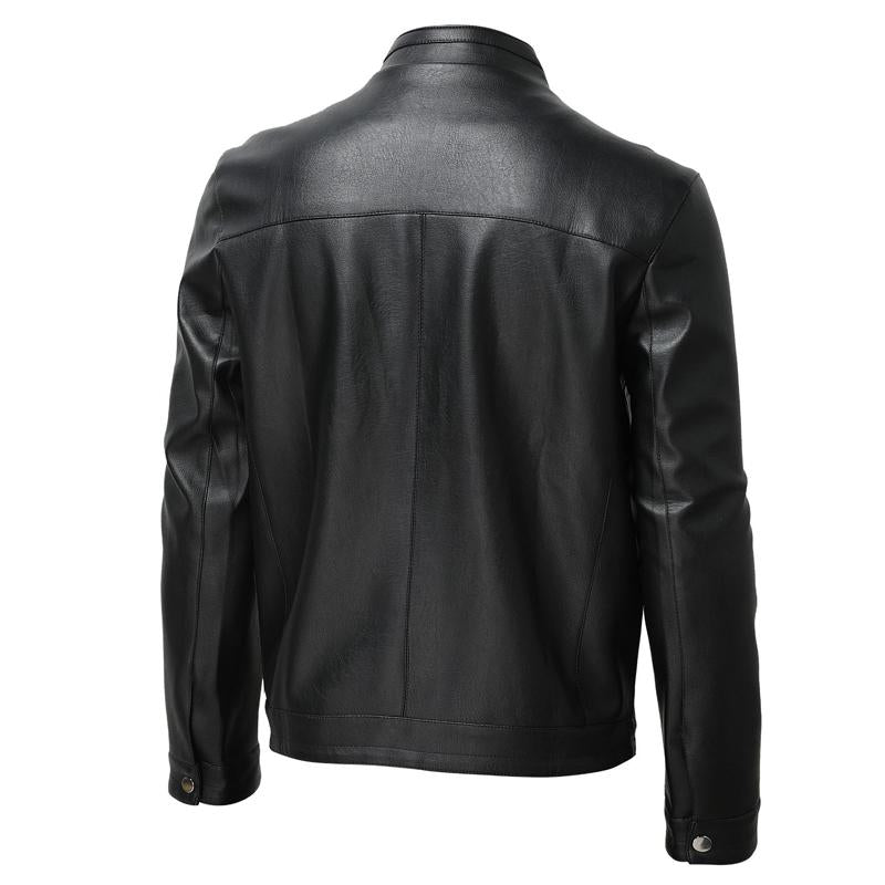 Men's Vintage Long Sleeve Leather Jacket 55335942Y