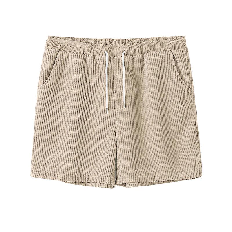 Men's Casual Loose Waffle Short Sleeve Shorts Set 83265325M