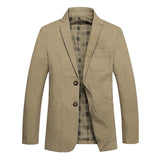 Mens Lapel Solid Color Casual Blazer 92248826M Khaki / M Coats & Jackets