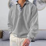 Men's Loose Solid Color Long Sleeve Sweatshirt 44855434Y