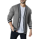 Men's Colorblock Knit Long Sleeve Cardigan 40066315X