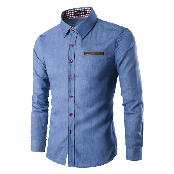Mens Pocket Denim Shirt 60231555X Light Blue / M Shirts & Tops