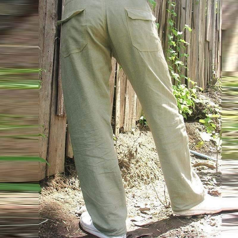 Men's Casual Straight Drawstring Loose Trousers 58622955M