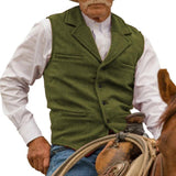 Men's Vintage Slim Herringbone Suit Vest 18604370M
