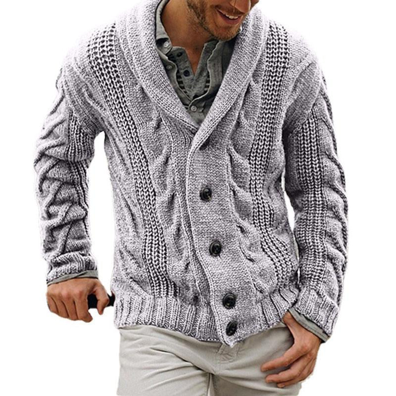 Men's Lapel Button Knit Sweater Cardigan 09983267M