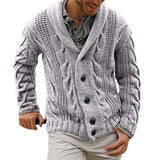 Men's Lapel Button Knit Sweater Cardigan 09983267M