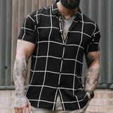 Men's Lapel Printed Slim Shirt 63097428X