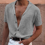 Men's Loose Short Sleeve Knitted Polo Shirt 53558951X