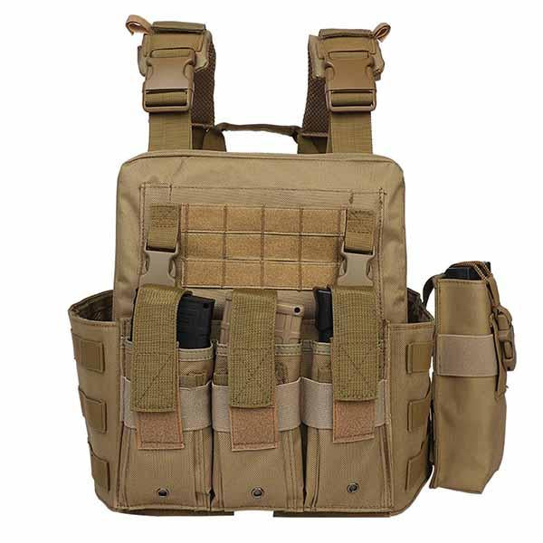 Mens Outdoor Multifunctional Waterproof Tactical Vest 00816613A Khaki / Free Vests