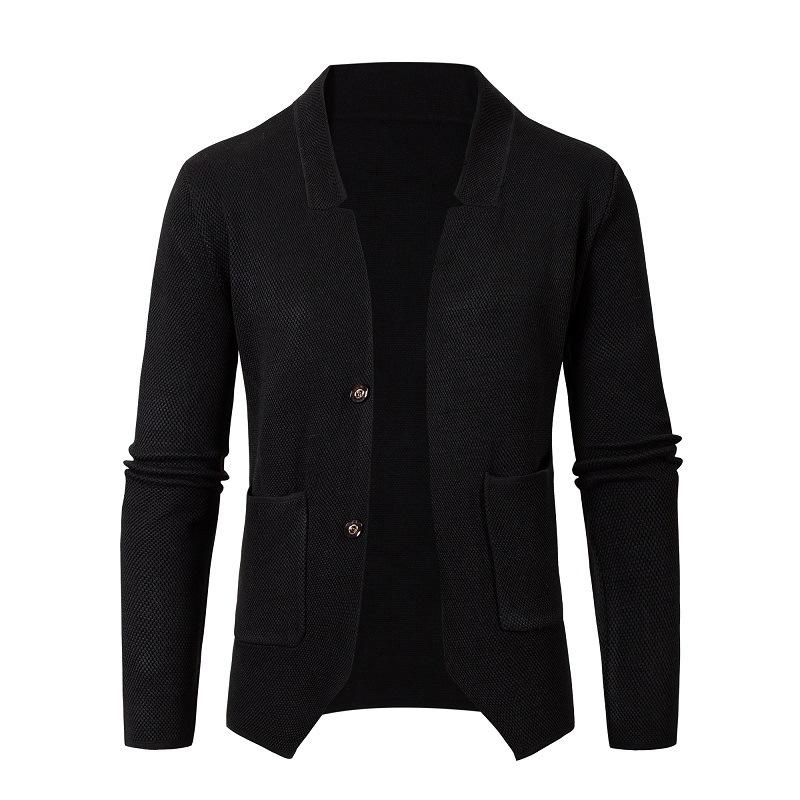 Men's Suit Collar Casual Long Sleeve Knit Cardigan 56117326M