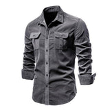 Mens Vintage Corduroy Shirt 86503503X Gray / M Shirts & Tops