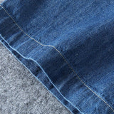 Men's Casual Cotton Stand Collar Short Sleeve Denim Shirt 58846613M