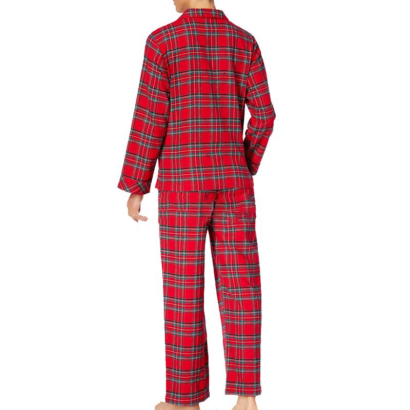 Men's Plaid Print Long Sleeve Pajama Set 05220823Y