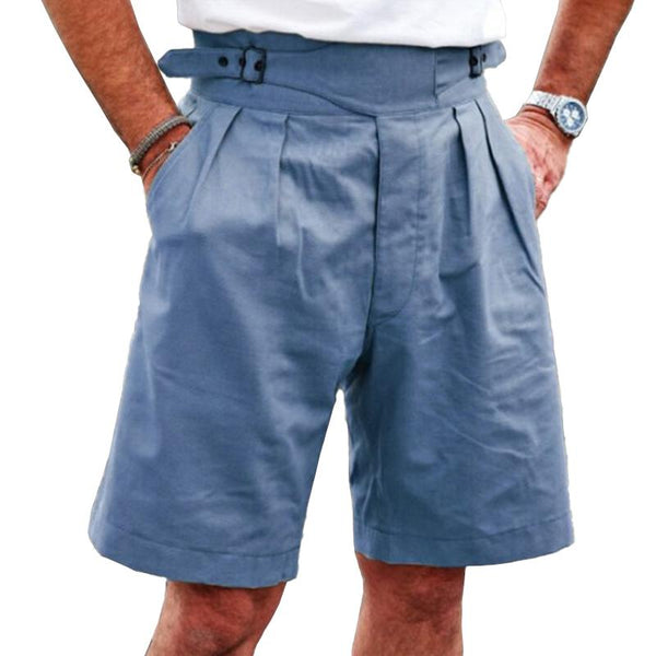 Men's Casual Solid Color Belt Pocket Shorts 55492352M