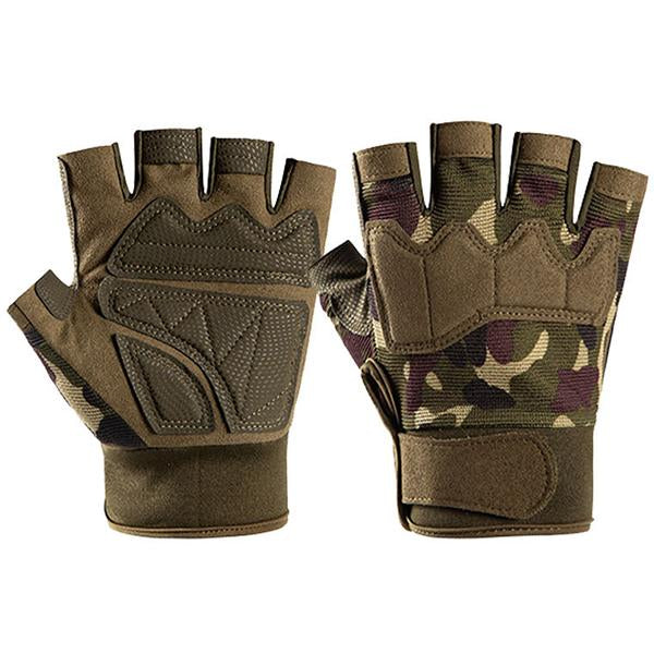 Half Finger Outdoor Non-Slip Gloves 12760208M Green Camouflage / S Gloves