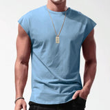 Men's Solid Loose Sleeveless  Sports T-shirt 64307072Z