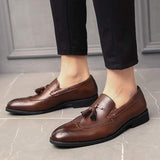 Mens Slip-On Fringed Leather Shoes 68890437 Shoes