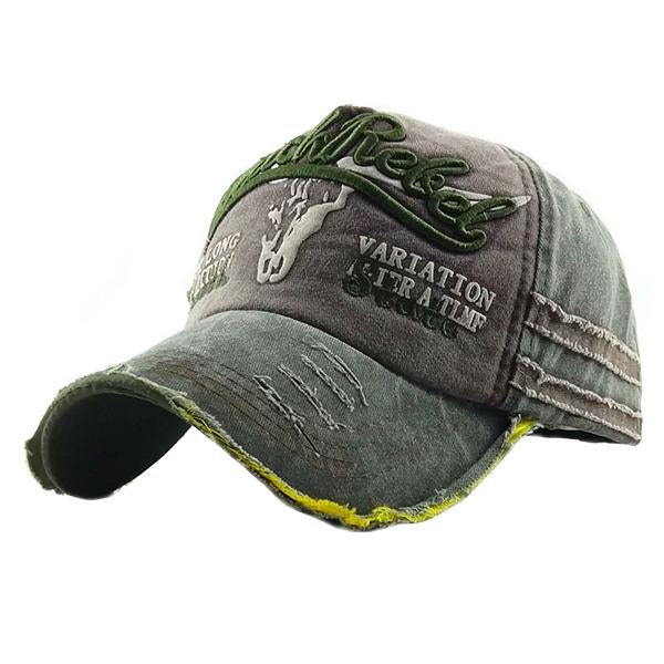 Mens Distressed Baseball Cap 60490822M Army Green Hats