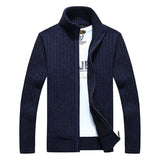 Men's Casual Stand Collar ZIpper Cotton Knit Jacket 46389690M