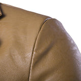 Men's Lapel Slim Leather Blazer 22416100M