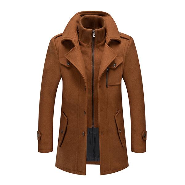 Manteau en laine à double col rétro pour homme 52685926X