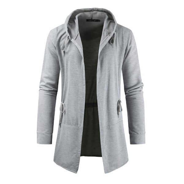 Men's Casual Solid Color Hooded Cardigan Jacket 51561783X