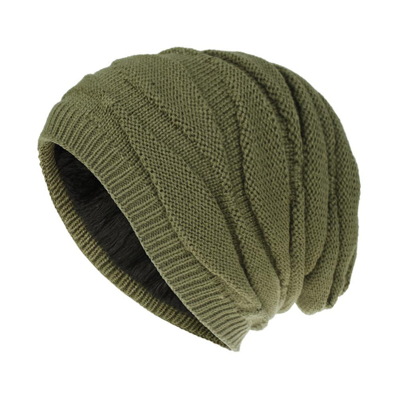 Warm Knitted Hat Hat / Grassgreen Free Size Hats