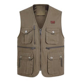 Mens Cotton Outdoor Multi-Pocket Casual Vest 32497248M Camel / S Vests
