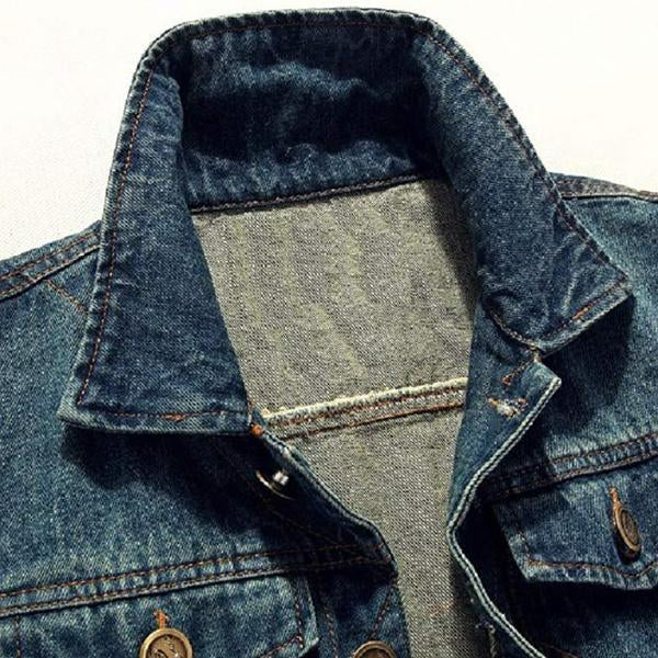 Mens Casual Distressed Frayed Denim Vest 14987136M Vests