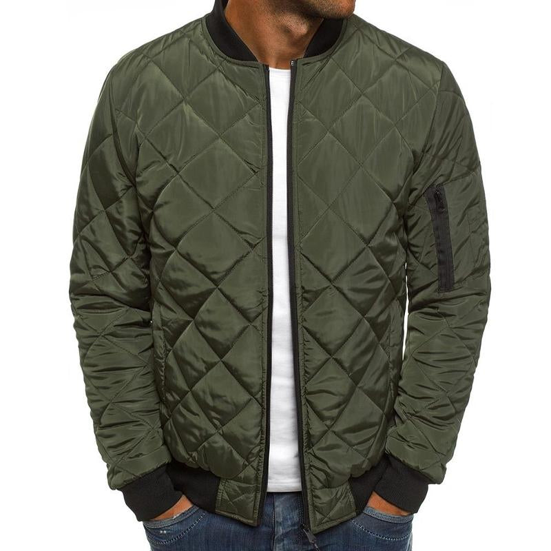 Chaqueta térmica acolchada de color liso con cuello alto para hombre 17181514X