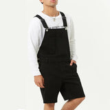 Men's Casual Solid Color Denim Shorts Overalls 66101809Y