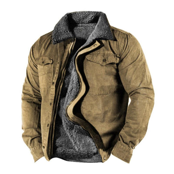 Men's Casual Thick Lapel Zipper Loose Jacket 59910313M