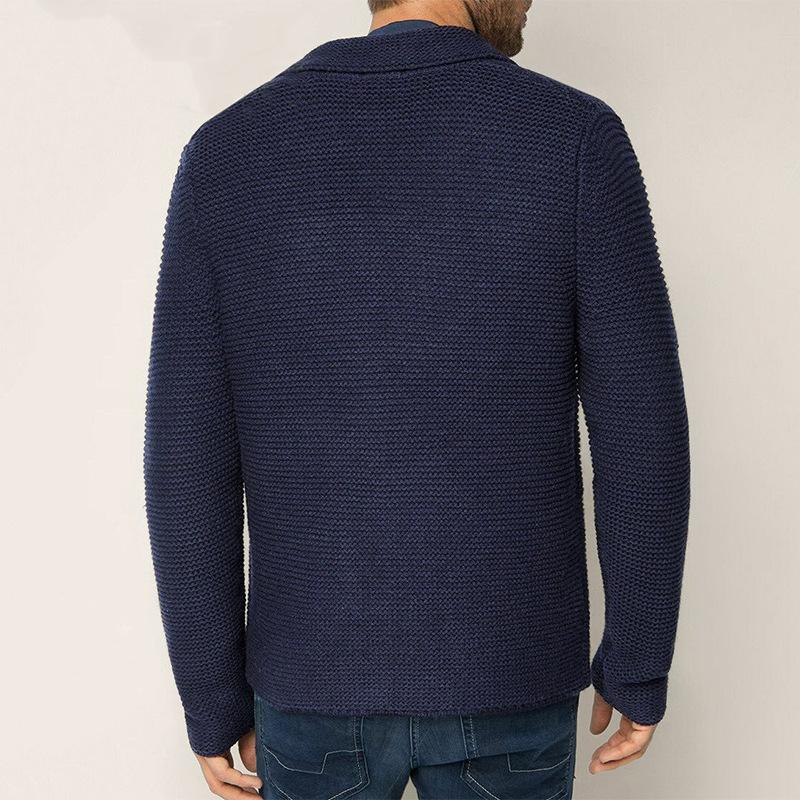 Men's Casual Lapel Long Sleeve Knit Cardigan 90618023M