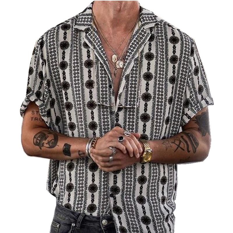 Chemise décontractée à imprimé revers pour homme 68110811X