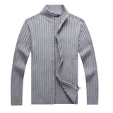 Men's Solid Color Zip Knit Cardigan Jacket 73099989X