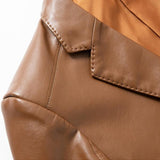 Mens Casual Lapel Leather Blazer 66243730M Coats & Jackets