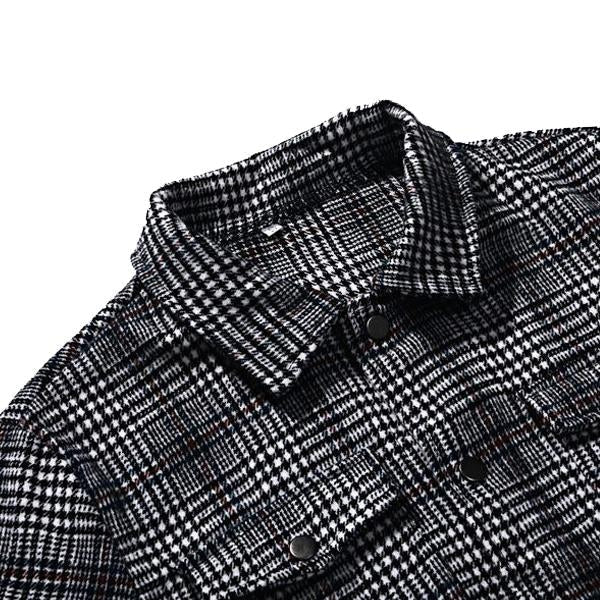 Mens Lapel Plaid Pocket Jacket 83926899X Coats & Jackets