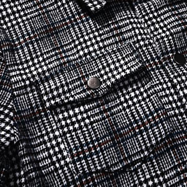 Mens Lapel Plaid Pocket Jacket 83926899X Coats & Jackets