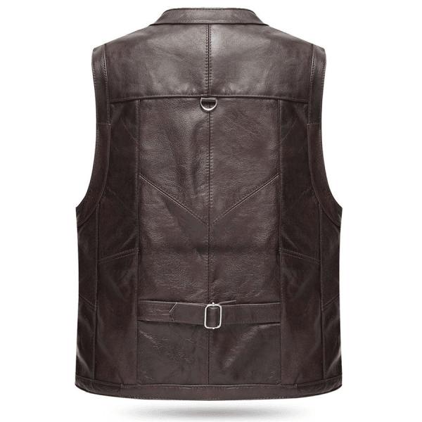 Mens Permitive Cowhide Retro Country Style Vest Vests