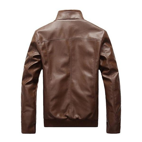 Mens Stand Collar Vintage Leather Vest 16184288X Coats & Jackets