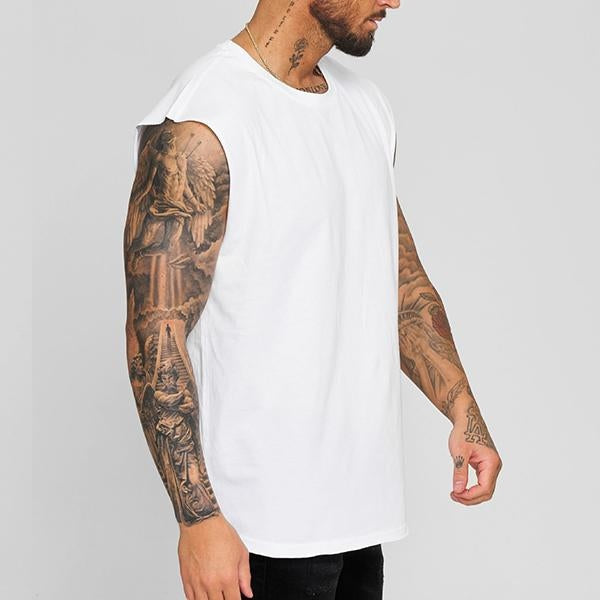 Mens Summer Loose Solid Color Sports Casual Tank Top 35438481M Shirts & Tops