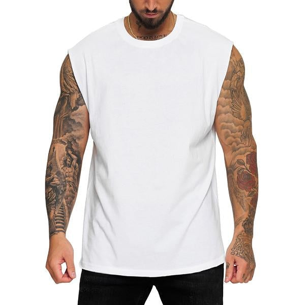 Mens Summer Loose Solid Color Sports Casual Tank Top 35438481M White / M Shirts & Tops