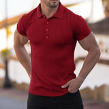 Men's Solid Striped Stretch Polo Shirt 91758419Z