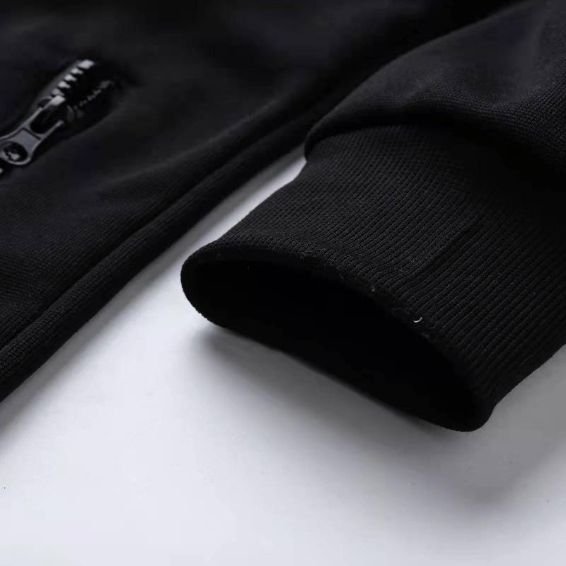 Men's Color Block Print Material Stitching Hoodie Jacket 73955870Z