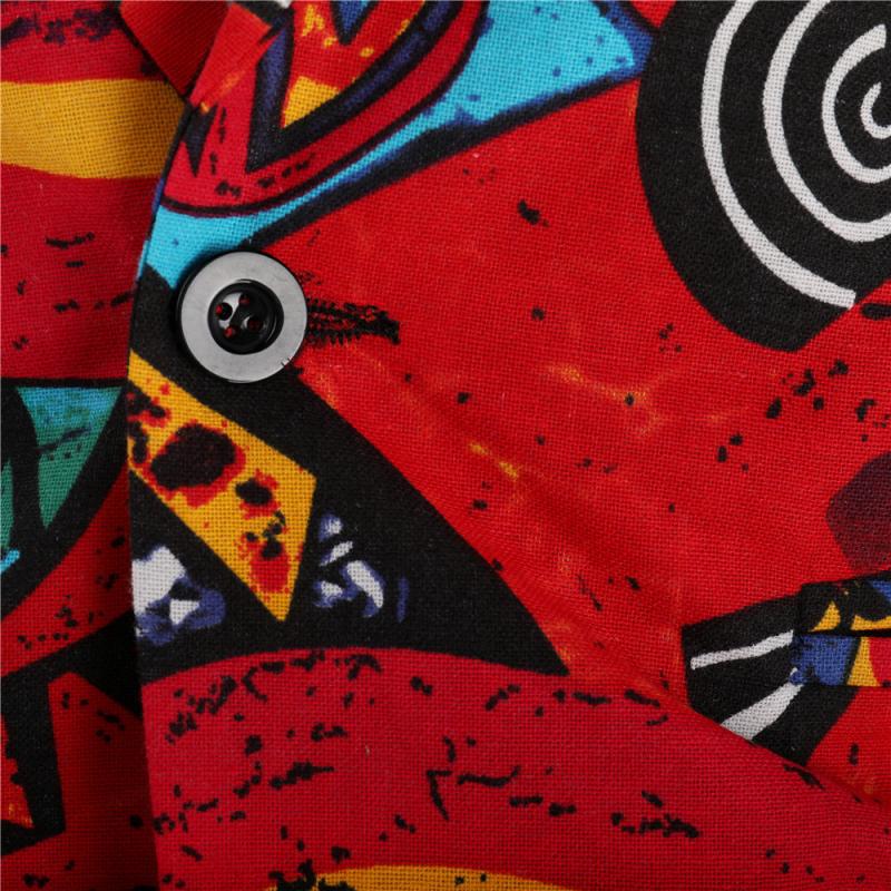 Men's Vintage Ethnic Print Lapel Blazer 81540555M