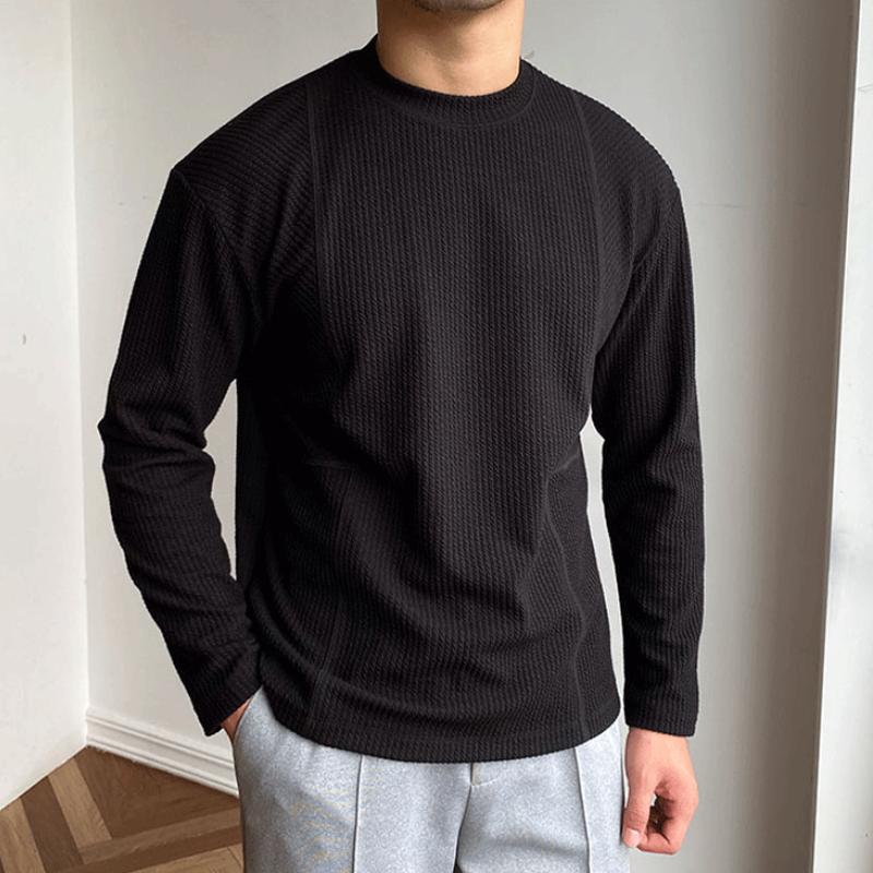 Men's Solid Strip Long Sleeve T-shirt 97100920Z